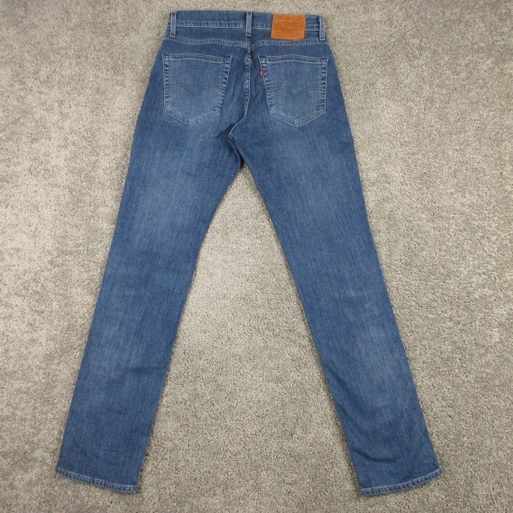 Levis Jeans Mens 30x32 Blue 511 Slim Straight Faded Whisker Stretch Denim Pants